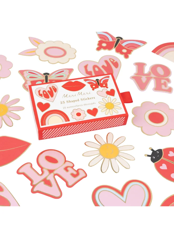 Groovy Love Shaped Stickers - Pack of 25